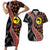 Aotearoa and Australia Couples Matching Short Sleeve Bodycon Dress and Hawaiian Shirt Maori Koru Ferns With Aboriginal Kangaroo