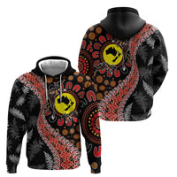 Aotearoa and Australia Hoodie Maori Koru Ferns With Aboriginal Kangaroo LT03 - Polynesian Pride