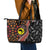 Aotearoa and Australia Leather Tote Bag Maori Koru Ferns With Aboriginal Kangaroo