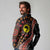 Aotearoa and Australia Long Sleeve Polo Shirt Maori Koru Ferns With Aboriginal Kangaroo