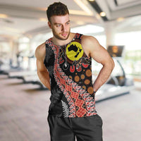 Aotearoa and Australia Men Tank Top Maori Koru Ferns With Aboriginal Kangaroo LT03 Black - Polynesian Pride