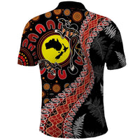 Aotearoa and Australia Polo Shirt Maori Koru Ferns With Aboriginal Kangaroo LT03 - Polynesian Pride