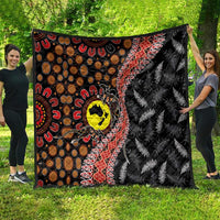 Aotearoa and Australia Quilt Maori Koru Ferns With Aboriginal Kangaroo LT03 - Polynesian Pride