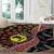 Aotearoa and Australia Round Carpet Maori Koru Ferns With Aboriginal Kangaroo