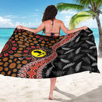 Aotearoa and Australia Sarong Maori Koru Ferns With Aboriginal Kangaroo LT03 - Polynesian Pride