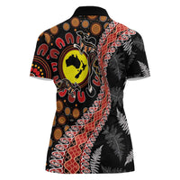 Aotearoa and Australia Women Polo Shirt Maori Koru Ferns With Aboriginal Kangaroo LT03 - Polynesian Pride