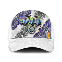 Traditional Art Hawaiian Kakau Tattoos Baseball Net Cap Graffiti Style LT03 One Size White White - Polynesian Pride