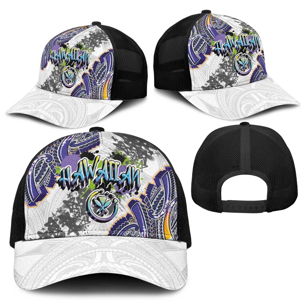 Traditional Art Hawaiian Kakau Tattoos Baseball Net Cap Graffiti Style LT03 - Polynesian Pride
