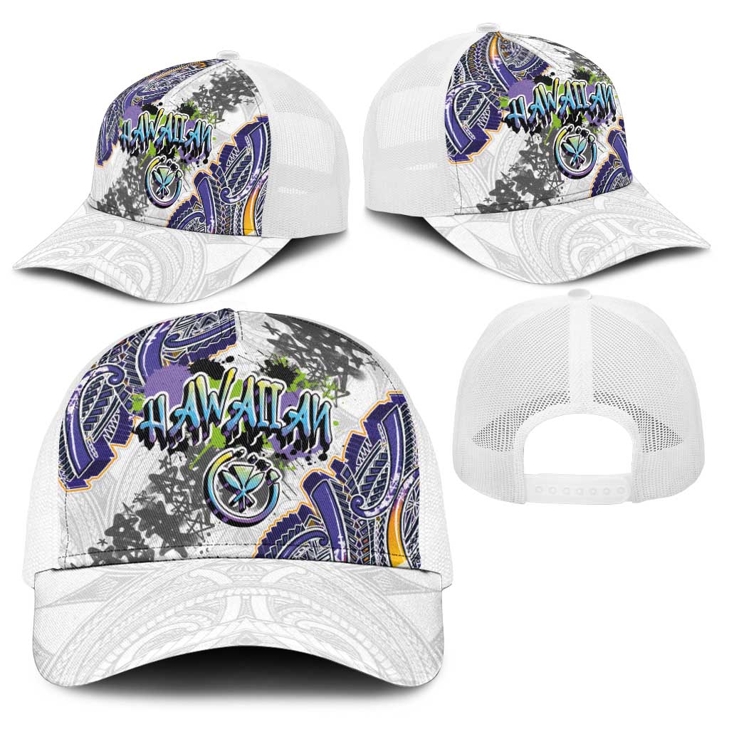 Traditional Art Hawaiian Kakau Tattoos Baseball Net Cap Graffiti Style LT03 - Polynesian Pride