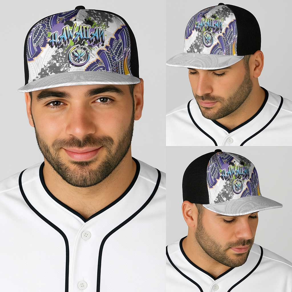 Traditional Art Hawaiian Kakau Tattoos Baseball Net Cap Graffiti Style LT03 - Polynesian Pride