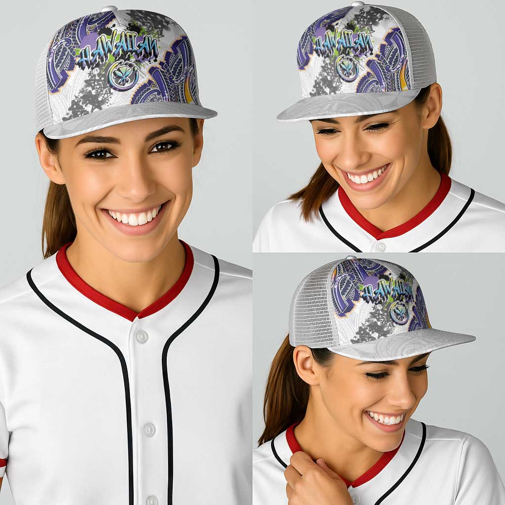 Traditional Art Hawaiian Kakau Tattoos Baseball Net Cap Graffiti Style LT03 - Polynesian Pride