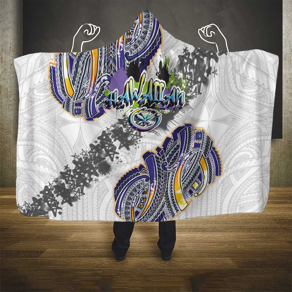 Traditional Art Hawaiian Kakau Tattoos Hooded Blanket Graffiti Style LT03 - Polynesian Pride