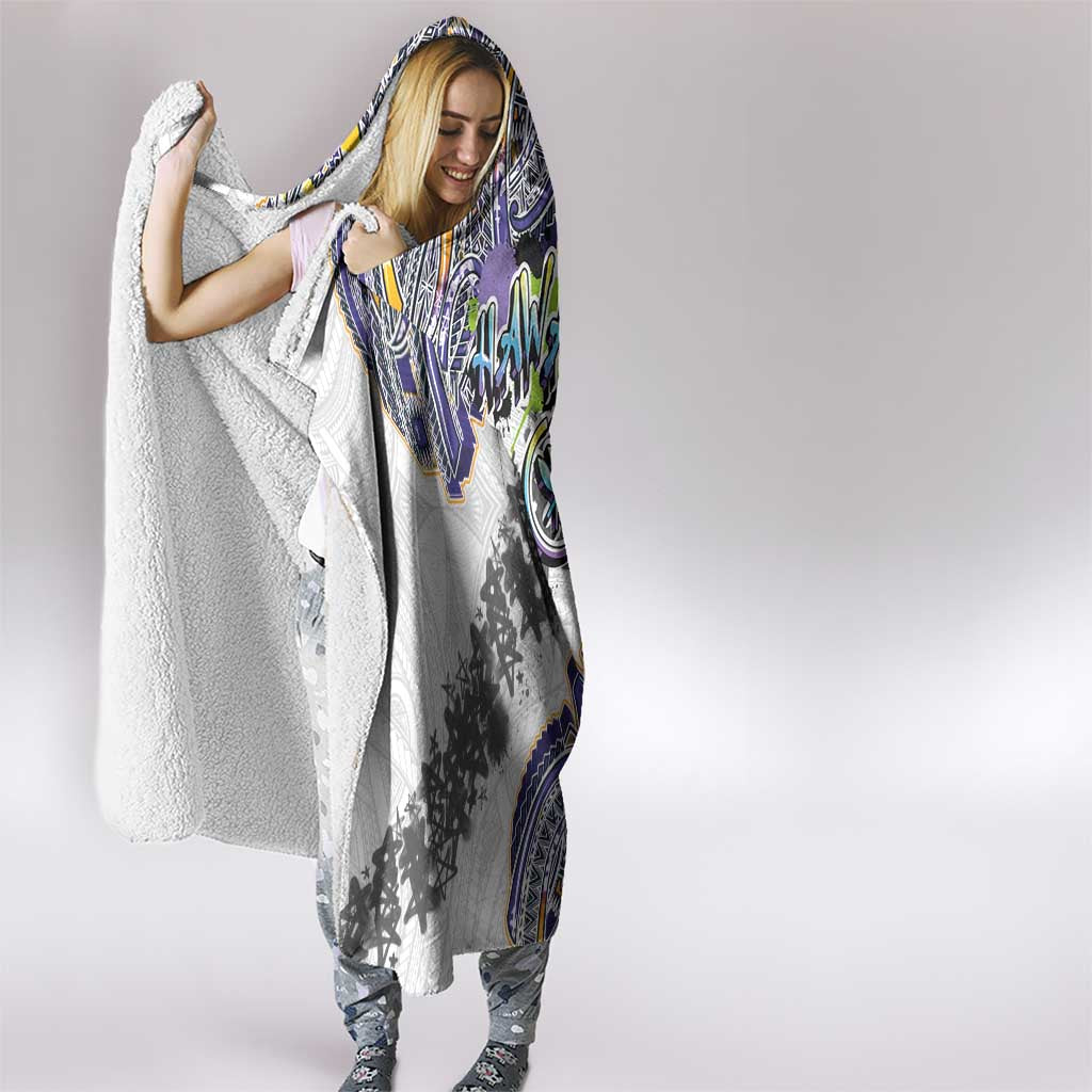 Traditional Art Hawaiian Kakau Tattoos Hooded Blanket Graffiti Style LT03 - Polynesian Pride