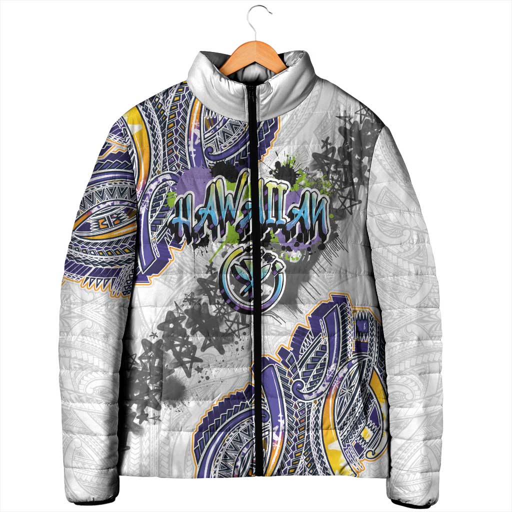 Traditional Art Hawaiian Kakau Tattoos Padded Jacket Graffiti Style LT03 - Polynesian Pride