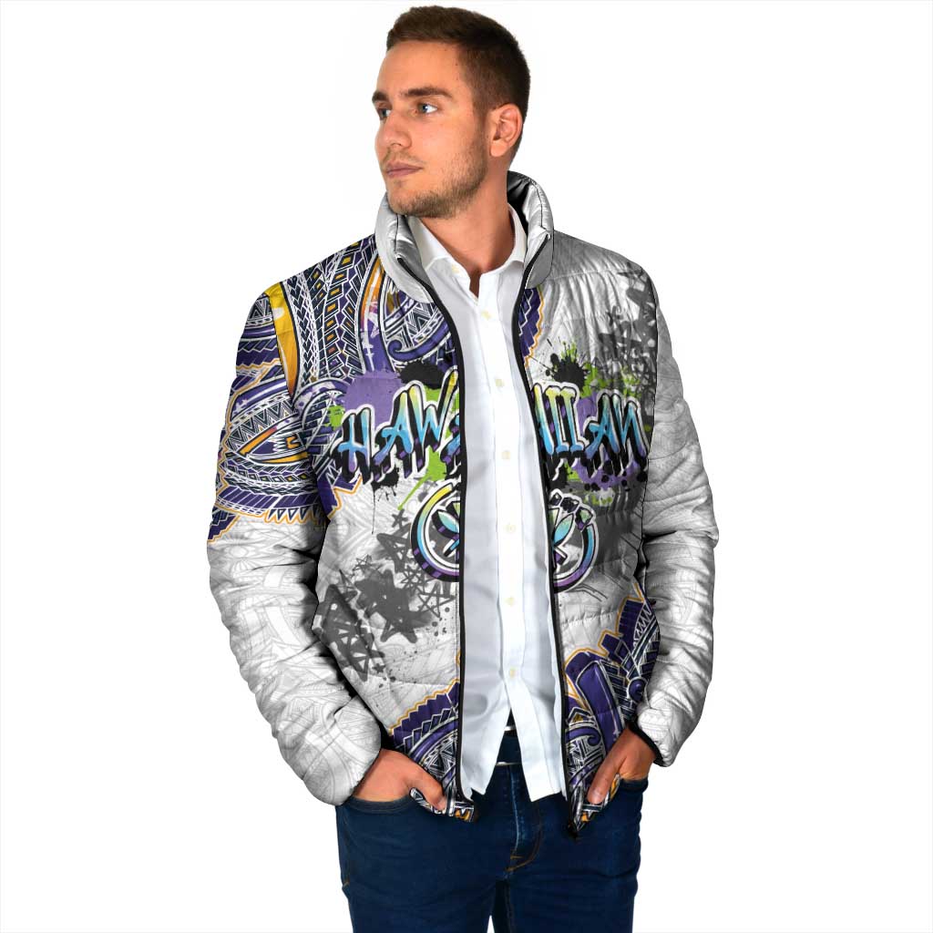 Traditional Art Hawaiian Kakau Tattoos Padded Jacket Graffiti Style LT03 - Polynesian Pride