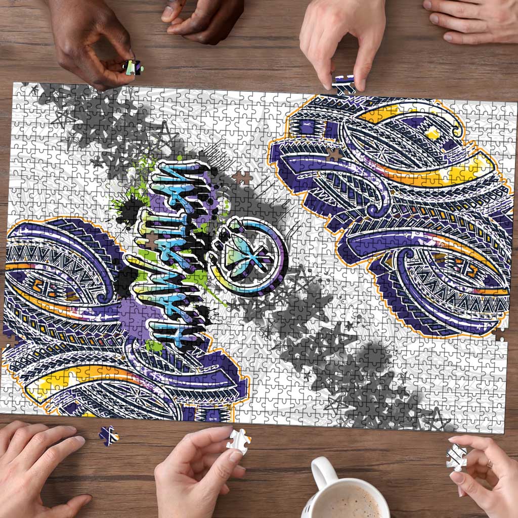 Traditional Art Hawaiian Kakau Tattoos Puzzle Graffiti Style LT03 - Polynesian Pride
