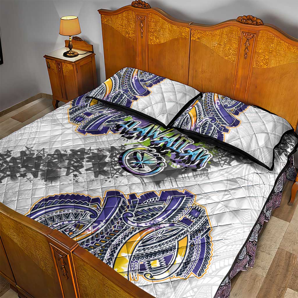 Traditional Art Hawaiian Kakau Tattoos Quilt Bed Set Graffiti Style LT03 - Polynesian Pride