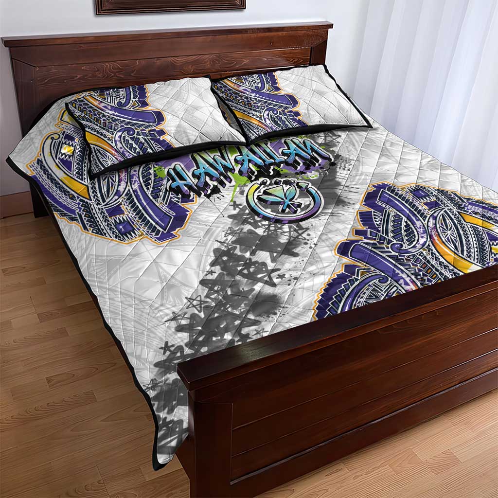 Traditional Art Hawaiian Kakau Tattoos Quilt Bed Set Graffiti Style LT03 - Polynesian Pride