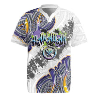 Traditional Art Hawaiian Kakau Tattoos Rugby Jersey Graffiti Style LT03 White - Polynesian Pride