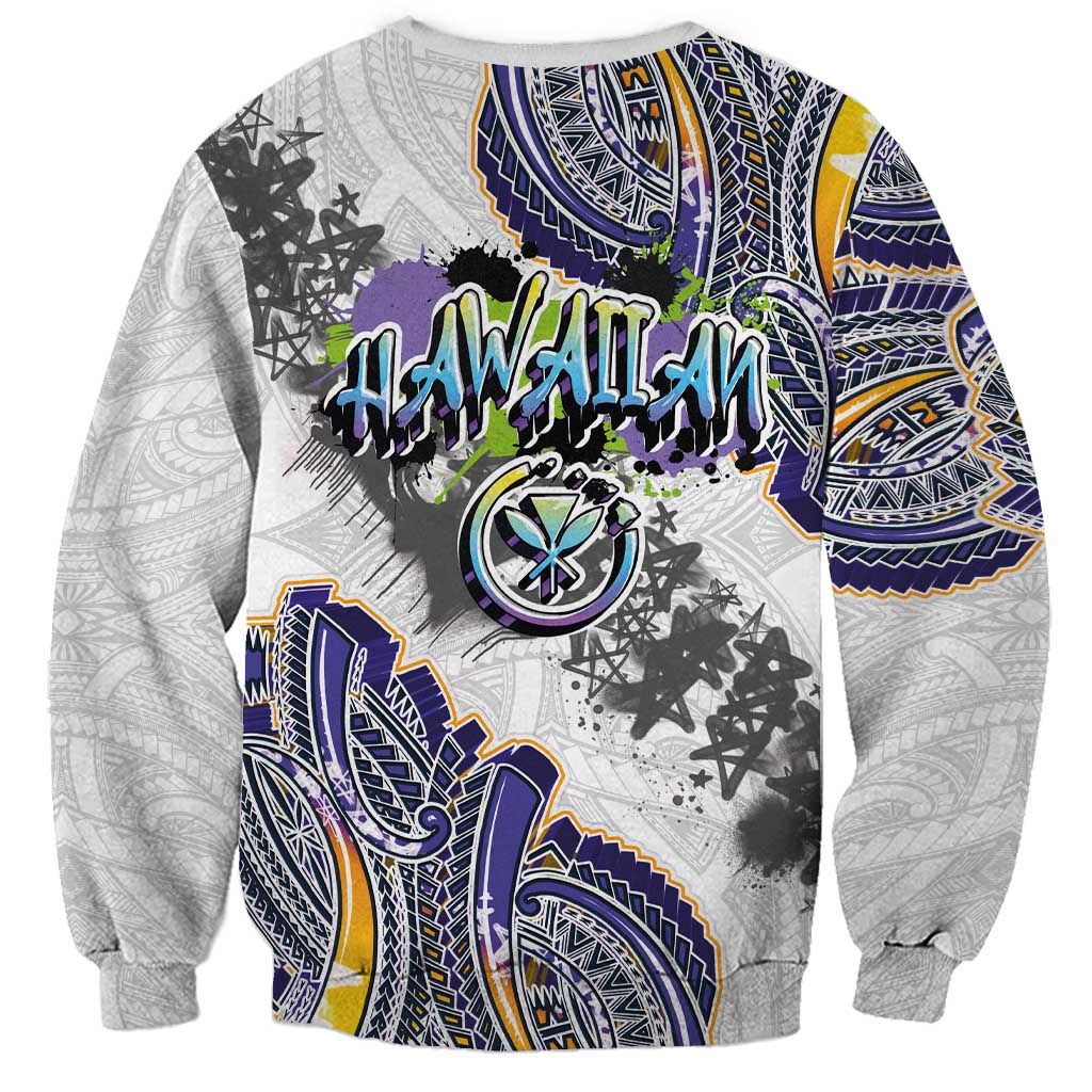 Traditional Art Hawaiian Kakau Tattoos Sweatshirt Graffiti Style LT03 - Polynesian Pride