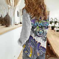 Traditional Art Hawaiian Kakau Tattoos Women Casual Shirt Graffiti Style LT03 - Polynesian Pride