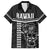 Custom Hawaii Warrior Family Matching Long Sleeve Bodycon Dress and Hawaiian Shirt Kakau Quilt Pattern LT03 Dad's Shirt - Short Sleeve Black - Polynesian Pride