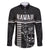 Custom Hawaii Warrior Family Matching Puletasi and Hawaiian Shirt Kakau Quilt Pattern LT03 Dad's Shirt - Long Sleeve Black - Polynesian Pride