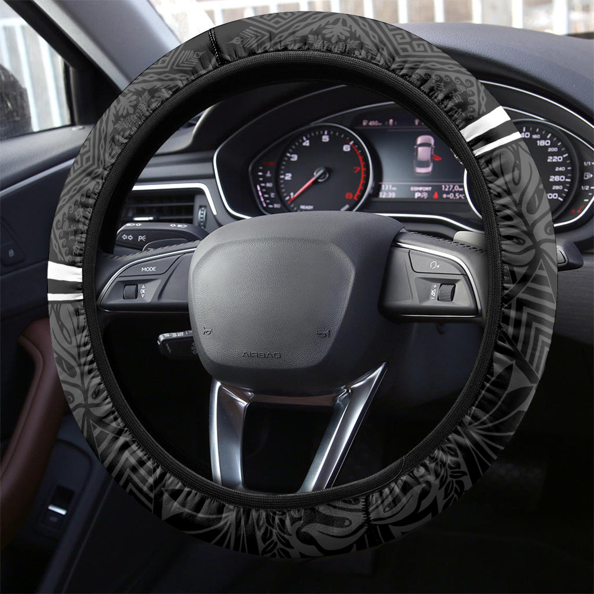 Hawaii Warrior Steering Wheel Cover Kakau Quilt Pattern LT03 - Polynesian Pride
