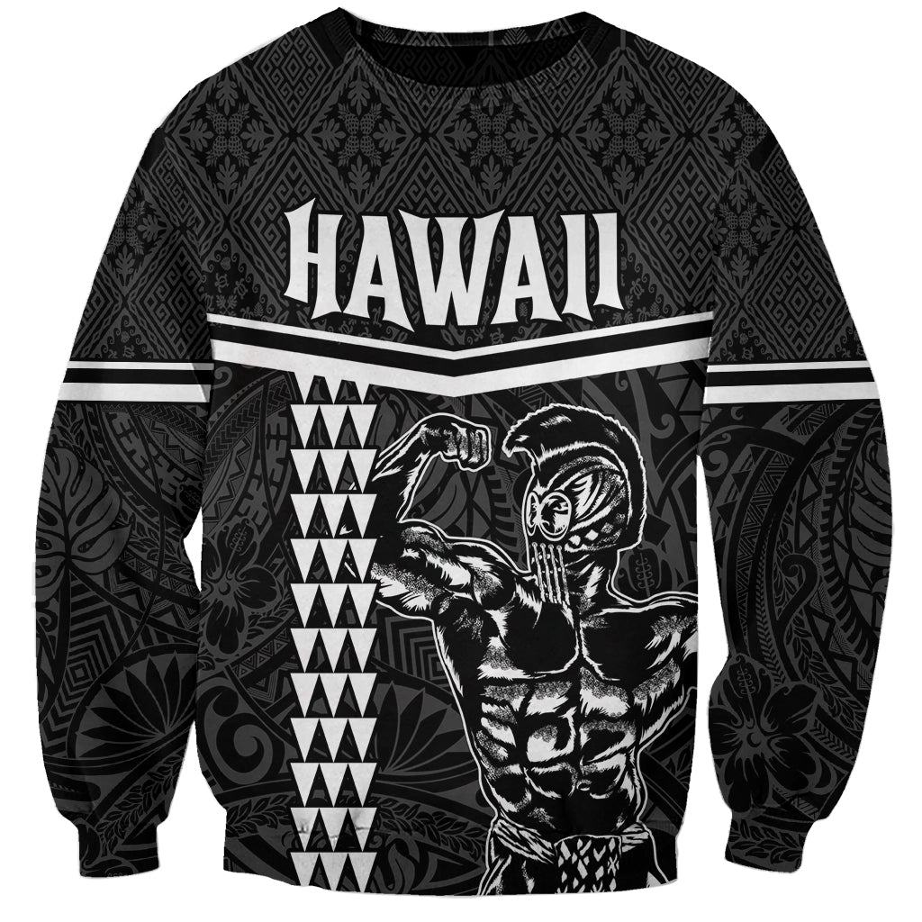 Custom Hawaii Warrior Sweatshirt Kakau Quilt Pattern LT03 Unisex Black - Polynesian Pride