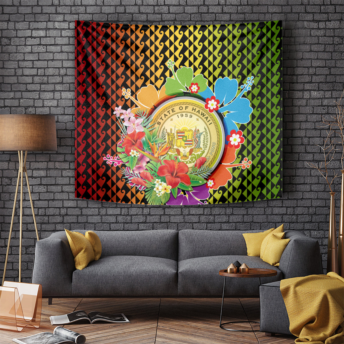Hawaii Womens Day Wahine Tapestry Strong Beautiful Woman with Kakau Style LT03 - Polynesian Pride