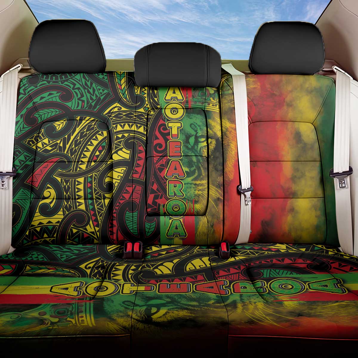 Aotearoa Reggae Back Car Seat Cover Maori Reggae-One Love LT03 One Size Reggae - Polynesian Pride