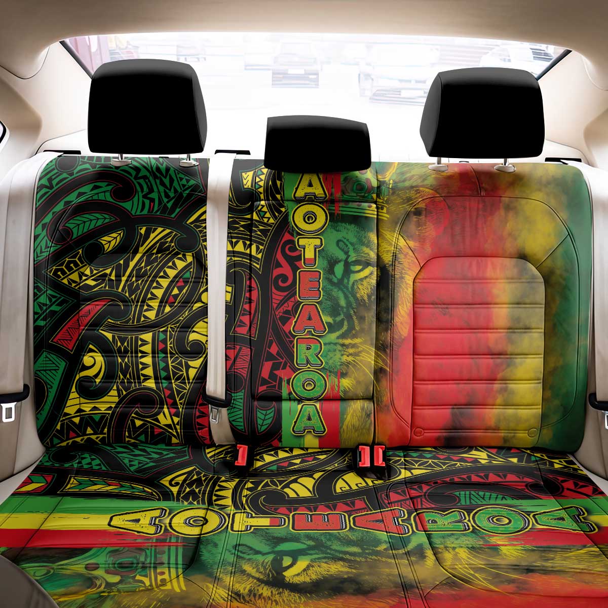 Aotearoa Reggae Back Car Seat Cover Maori Reggae-One Love LT03 - Polynesian Pride