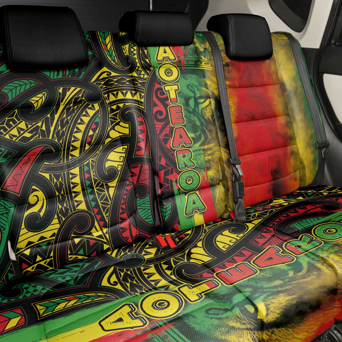Aotearoa Reggae Back Car Seat Cover Maori Reggae-One Love LT03 - Polynesian Pride