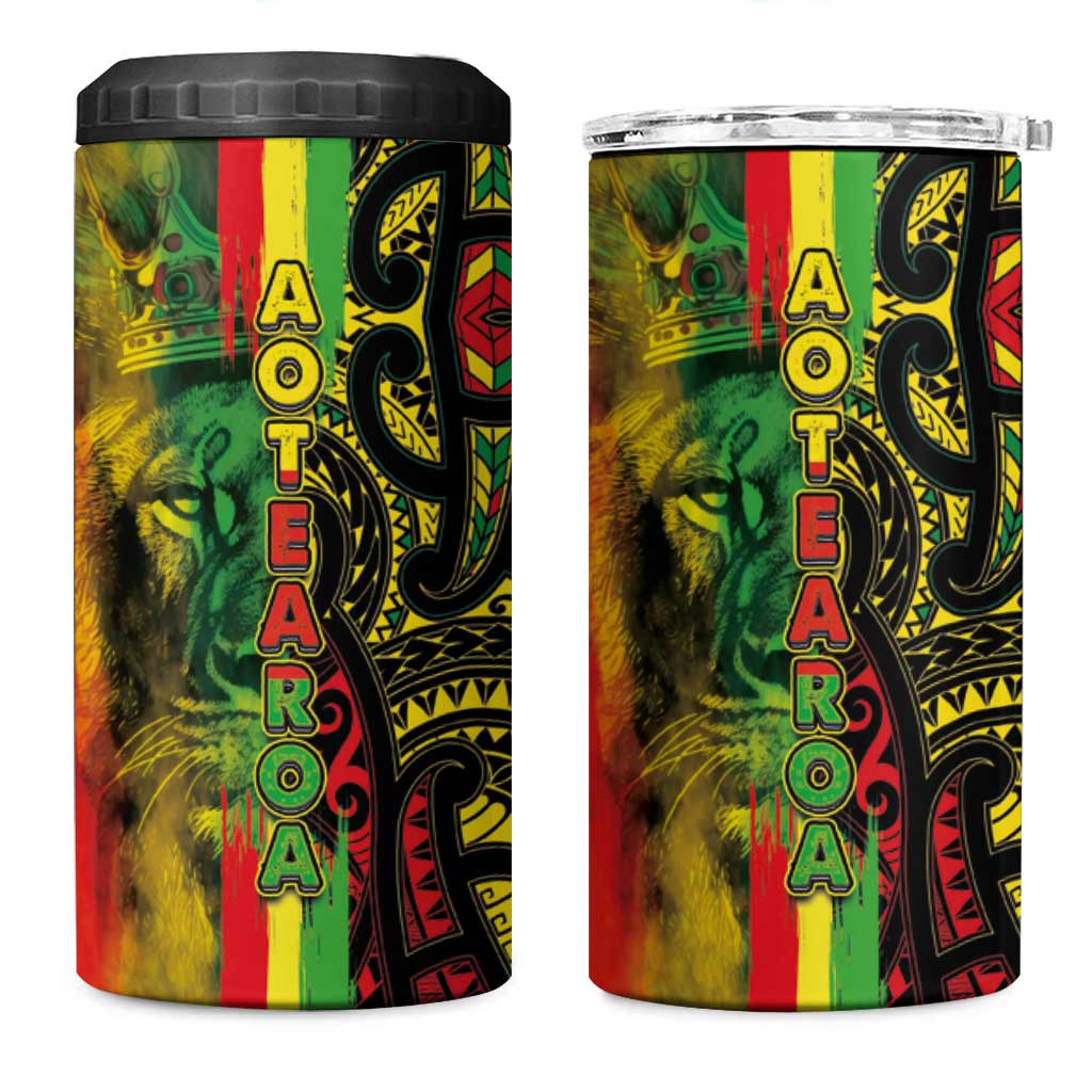 Aotearoa Reggae 4 in 1 Can Cooler Tumbler Maori Reggae-One Love LT03 One Size: 16 oz Reggae - Polynesian Pride