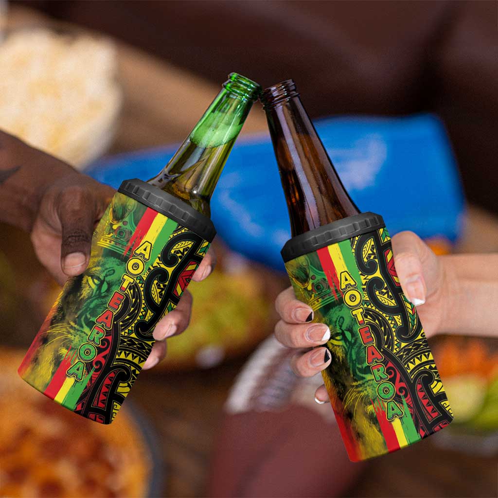 Aotearoa Reggae 4 in 1 Can Cooler Tumbler Maori Reggae-One Love LT03 - Polynesian Pride