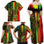 Aotearoa Reggae Family Matching Off Shoulder Maxi Dress and Hawaiian Shirt Maori Reggae-One Love