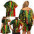 Aotearoa Reggae Family Matching Off Shoulder Short Dress and Hawaiian Shirt Maori Reggae-One Love