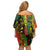 Aotearoa Reggae Family Matching Off Shoulder Short Dress and Hawaiian Shirt Maori Reggae-One Love