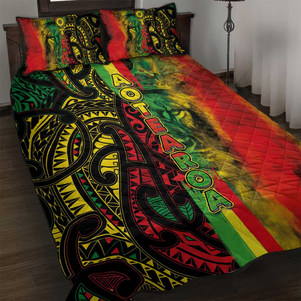 Aotearoa Reggae Quilt Bed Set Maori Reggae-One Love LT03 Reggae - Polynesian Pride