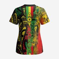 Aotearoa Reggae Scrub Top Maori Reggae-One Love LT03 - Polynesian Pride