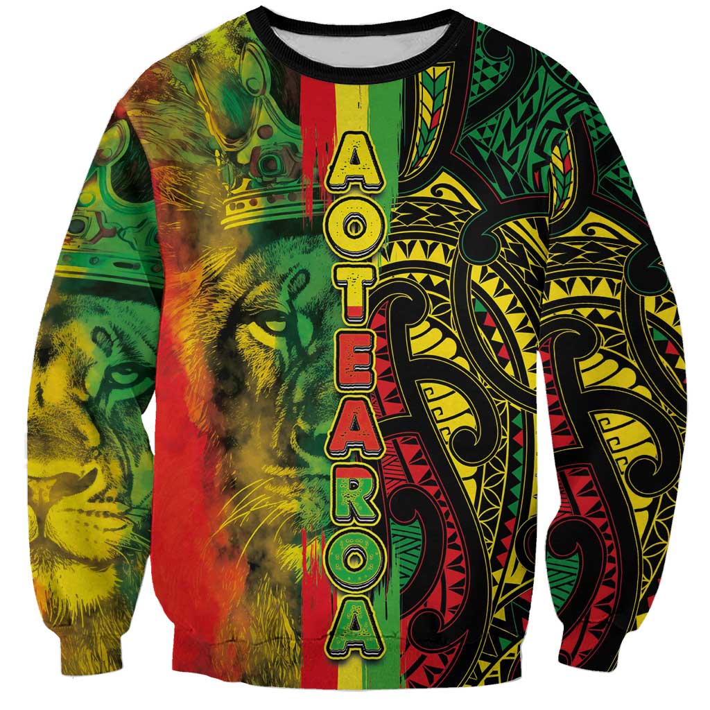 Aotearoa Reggae Sweatshirt Maori Reggae-One Love LT03 Unisex Reggae - Polynesian Pride