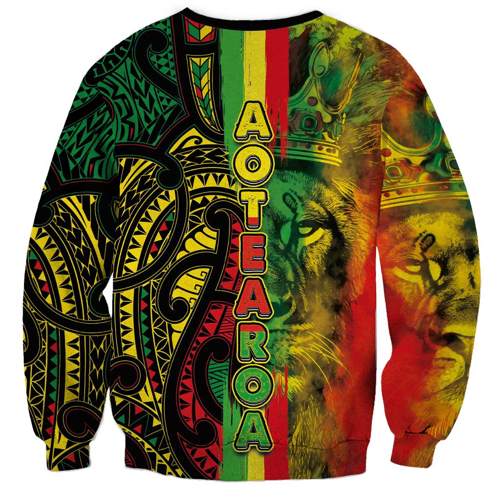 Aotearoa Reggae Sweatshirt Maori Reggae-One Love LT03 - Polynesian Pride