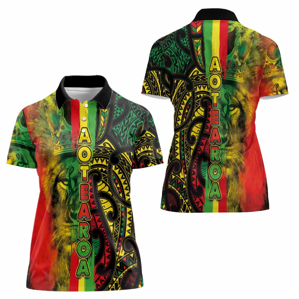 Aotearoa Reggae Women Polo Shirt Maori Reggae-One Love LT03 - Polynesian Pride