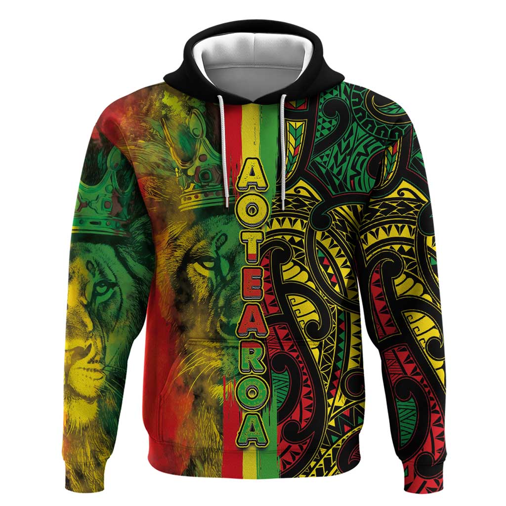 Aotearoa Reggae Zip Hoodie Maori Reggae-One Love LT03 Pullover Hoodie Reggae - Polynesian Pride