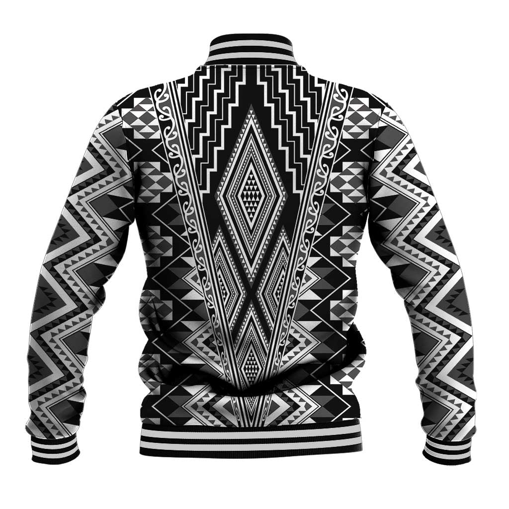 Aotearoa Tukutuku and Poutama Motif Classic Baseball Jacket LT03 - Polynesian Pride