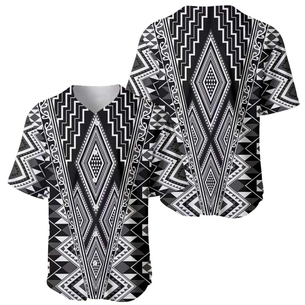Aotearoa Tukutuku and Poutama Motif Classic Baseball Jersey LT03 - Polynesian Pride