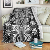 Aotearoa Tukutuku and Poutama Motif Classic Blanket LT03 Gray - Polynesian Pride