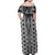 Aotearoa Tukutuku and Poutama Motif Classic Family Matching Off Shoulder Maxi Dress and Hawaiian Shirt