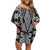 Aotearoa Tukutuku and Poutama Motif Classic Family Matching Off Shoulder Short Dress and Hawaiian Shirt