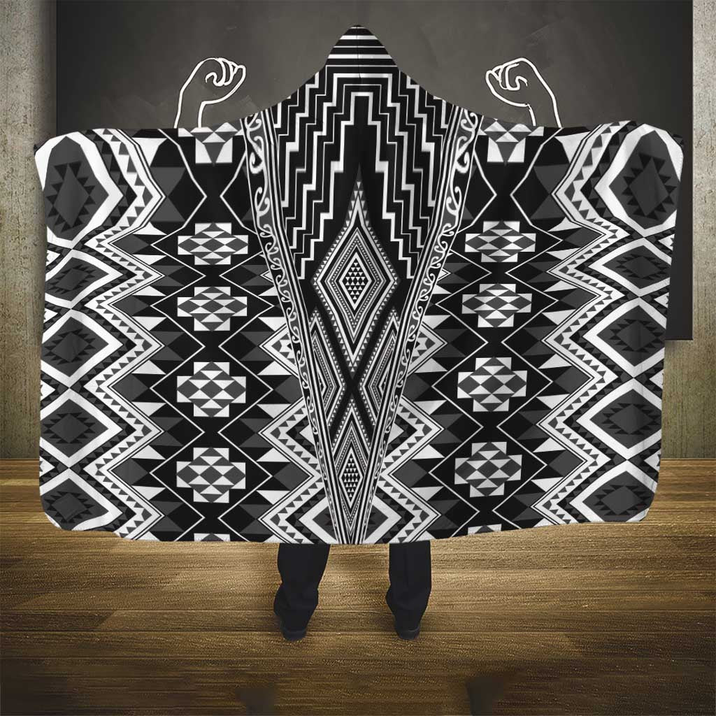 Aotearoa Tukutuku and Poutama Motif Classic Hooded Blanket LT03 - Polynesian Pride